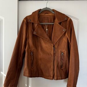 Tan Faux Leather Jacket NWT
